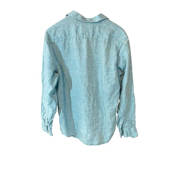 Murano Baird McNutt 100% Linen Button Up Shirt Blue Long Sleeve Men’s Large - Picture 7 of 7